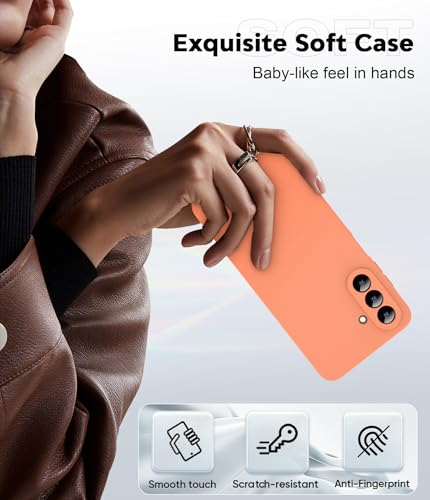 Coque Galaxy A26 5G silicone liquide orange antichoc verre