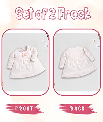 Image of BABY GO Full Sleeve Regular Round Neck A Line Frocks for Baby Girls (Pack of 2)