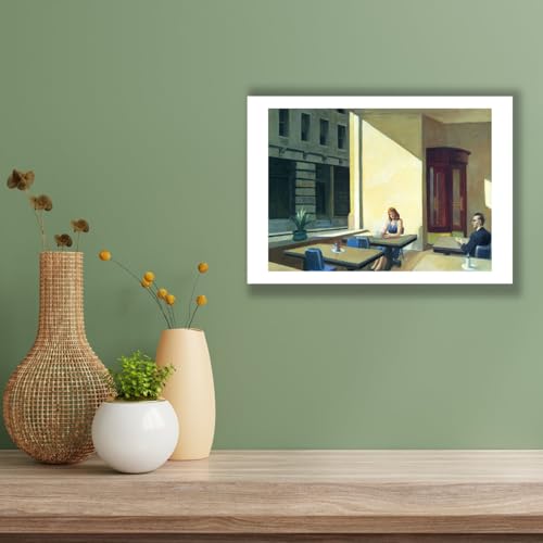 Edward Hopper Sunlights in Cafeteria - Impression d'art mate Medium
