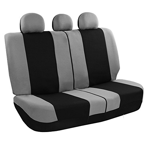 Image of FH Group Car Seat Covers Rear Set Cloth - Universal Fit Automotive Seat Covers, Low Back Front Seat Covers, Solid Back Seat Cover, Washable Car Seat Cover for SUV, Sedan and Van Gray