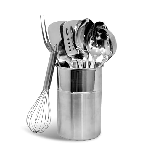Chef Craft - 8 Piece Stainless Steel Kitchen Utensils Set with Utensil Holder