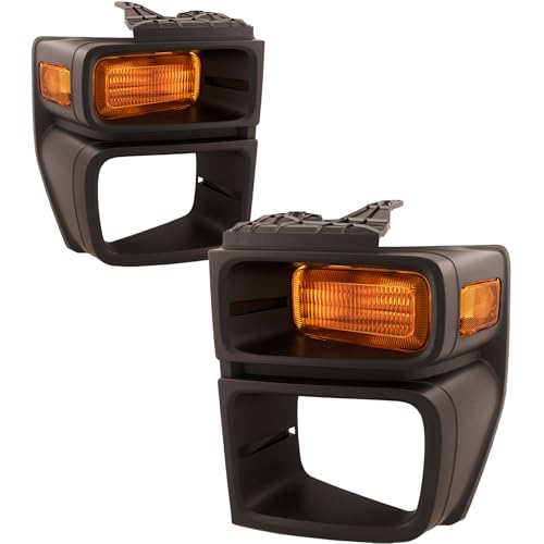 HEADLIGHTSDEPOT Driver Passenger Corner Light Set Compatible With 08-21 Ford E-150 E-250 E-350 E-450 CAPA Certified