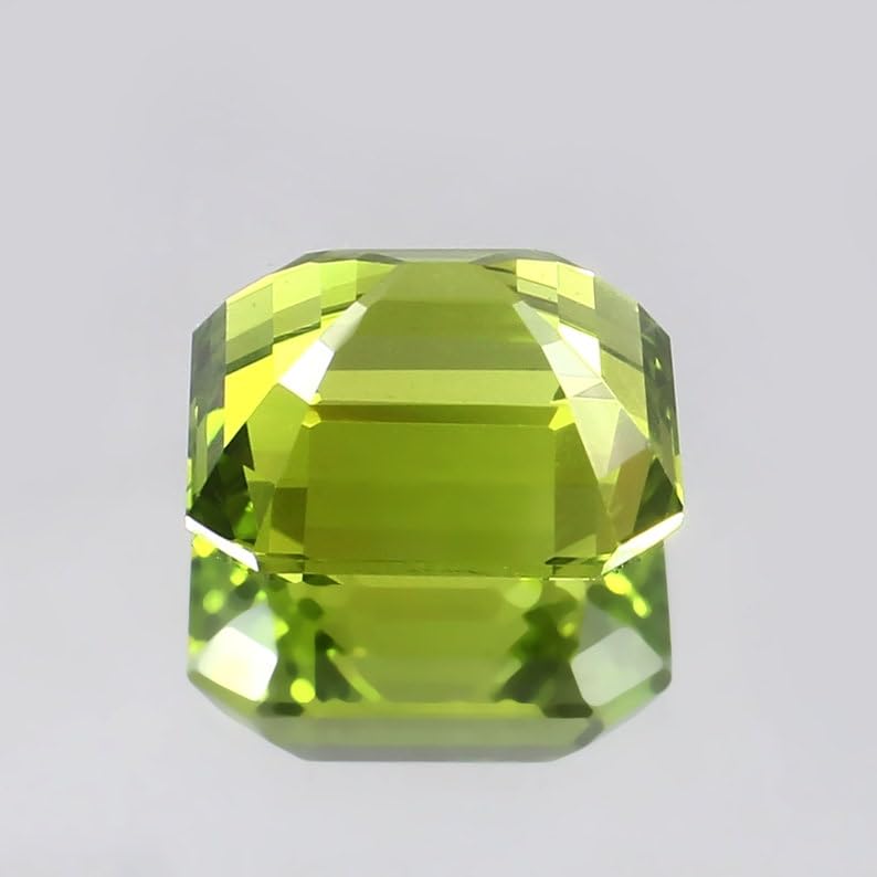 Saphir vert Ceylan naturel taille émeraude 12x11mm, cadeau idéal création DIY