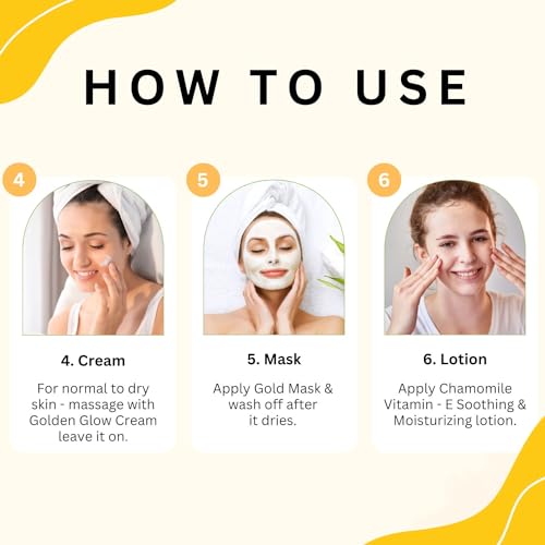 Image of Aroma Treasures Gold Facial Kit (30g /ml) | With 24K Gold Leaf, Turmeric, Lavender & Jasmine Oils | Paraben-Free, Cruelty-Free | Instant Glow, Deep Cleansing & Skin Brightening - For All Skin Types