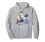 t-shirt da sollevamento pesi con unicorno - rainbow unicorn gym donna felpa con cappuccio