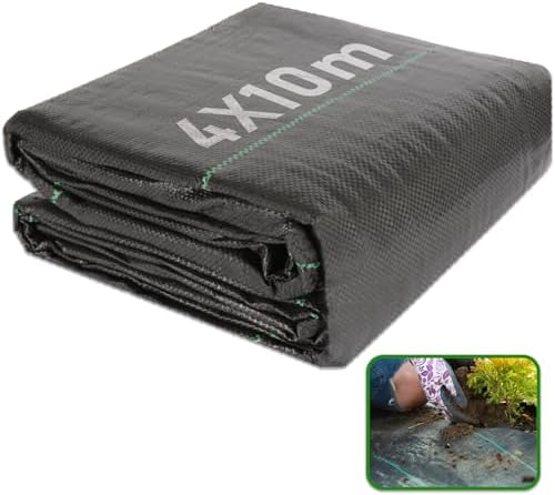 4m x 10m Heavy Duty Weed Membrane - Woven Weed Barrier Fabric for...