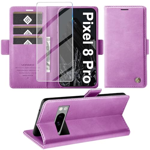 Étui en cuir pour Google Pixel 8 Pro, la housse violette idéale au quotidien
