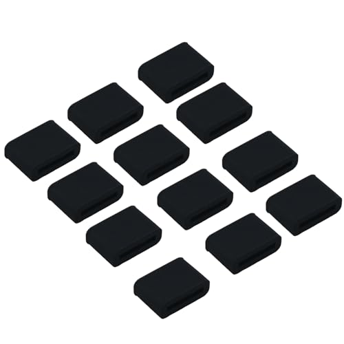12 unidades de amortiguadores de goma reemplazables para bandeja de freidora 0.67x0.47x0.24 pulgadas, accesorios negros para 4QT 6QT 8QT, hechos de silicona alimentaria resistente a altas temperaturas miniatura 1
