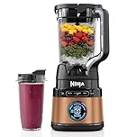 Ninja 2-in-1 Detect Power Blender Pro & Single Serve, 1200W Blender With Jug, & Single Serve Cup, Blend Smoothies, Chop Vegetables & Mix Frozen Drinks, Black/Copper, TB301UKCP