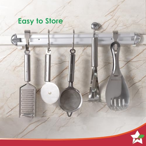 Image of Wonderchef Ambrosia Pizza and Sandwich Cutter | Food-Grade Stainless-Steel Blades and Handle | Built-in Finger Guard | Multi-Purpose Use for Roti, Paratha, Dough | Dishwasher Safe | 1-Year Warranty