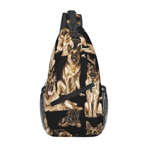 German Shepherd Dog Stylish Men'S Messenger Bag - Durable Polyester, Huge Capacity & Adjustable Strap