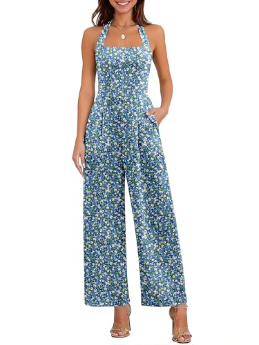 ANRABESS One Piece Jumpsuits for Women Summer Off Shoulder Halter