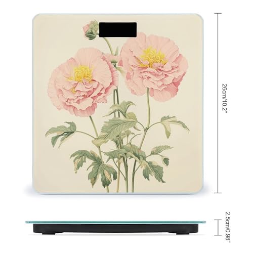 Báscula Digital de Baño con Ilustración Floral y Plataforma de Vidrio miniatura 2