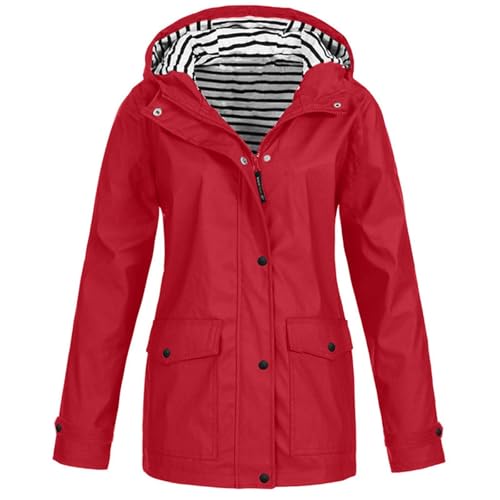 Girls Rain Jacket Waterproof Windproof Hooded Raincoats Lightweight Preppy Solid Full Zip Windbreaker with Pockets4