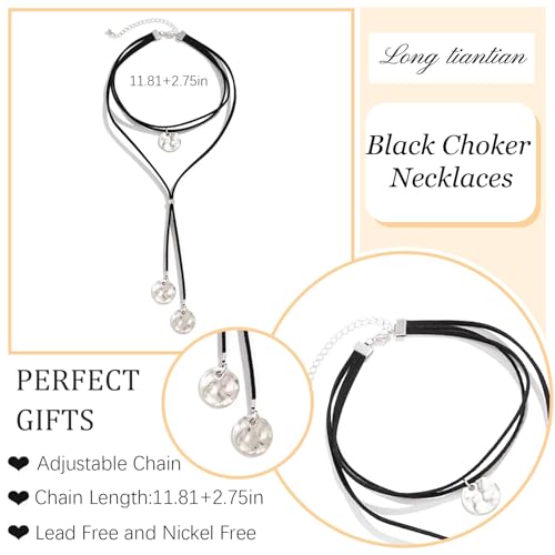 Long Tiantian 620-NEC-BK Black Choker Necklaces For Woman Boho Necklaces Country Concert Outfits Trendy Long Necklaces Western Bohemian Jewelry Brown Suede Wrap Leather Necklace Halloween Renaissance Costumes Women thumb #4