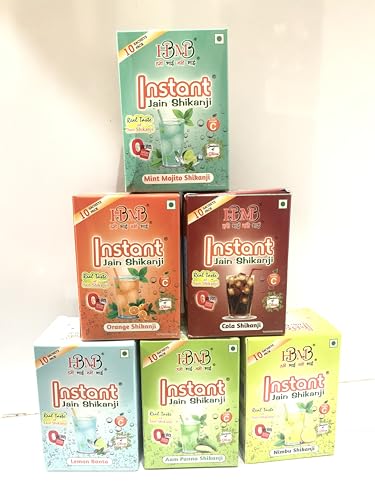 Image of Instant Jain Shikanji Lemon | Nimbu Shikanji | Traditional Masala Lemonade | Instant Nimbu Pani Drink Mix | Natural Summer Refreshing Beverage | Ready to Make Indian Cooler | Pack of 1| 10 Sachets