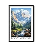 LissiArt97 Rocky Mountain National Park Poster - Poster Wall Decor Nature Landscape For Bedroom - Office - Home -B82 Rocky Mountain Wall Art Living Room - National Park Travel Poster 11X17 Inches