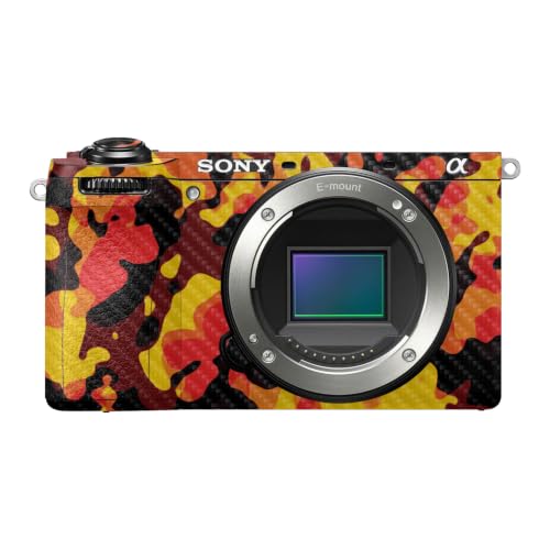 Image of Carbon Fiber Camera Skin Compatible with Sony A6700 Mirrorless Camera (2023) - Warm Modern Camo - Premium 3M Vinyl Protective Wrap Decal Cover - Easy to Apply | Crafted in the USA by MightySkins