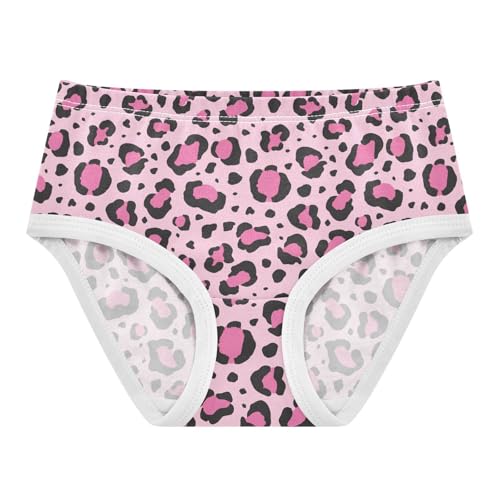 Little Girls' Soft Cotton Underwear Kids Breathable Comfort Leopard Print Panties Briefs Toddler