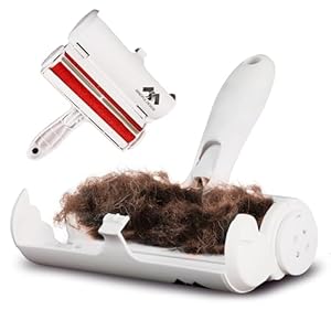Mindful Design Roller Pet Hair Remover and Reusable Lint Roller – Cat and Dog Hair Remover for Furniture, Couch, Carpet, Clothing and Bedding – Portable, Multi-Surface Fur Removal Tool