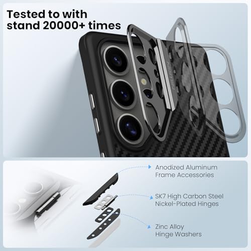 Image of Nillkin for Samsung Galaxy S25 Ultra Case CarboProp Case | Kickstand Carbon Fiber with Camera Cover [ Compatible with Magsafe /Military Grade Drop Tested ]- 6.9'' Black