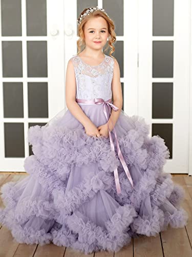 MCieloLuna Elegant Lace Tulle Ball Gowns Pageant Dress for Girls 2-13 Year Old4