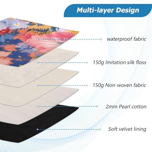 Funda para portátil 13-14 pulgadas estampado floral impermeable miniatura 4
