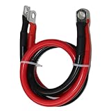 Battery Cables 2 Gauge Power Inverter Wire Set 2 AWG-1 ft Pure Copper Cable with 3/8