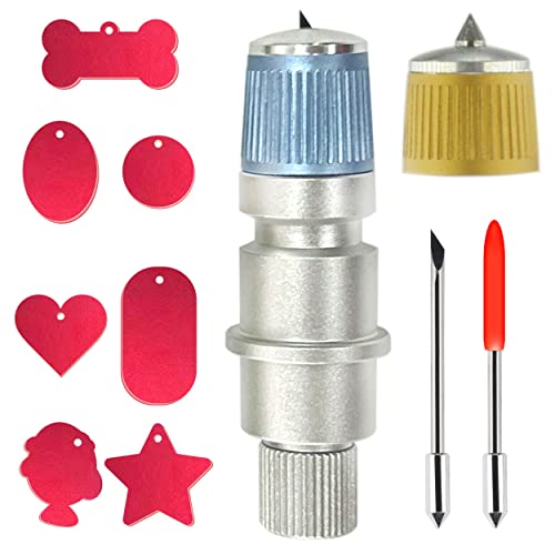 DBwhole CB09 for Silhouette Cameo Engraving Tip & Cuttering Holder Tool, 2 Vinyl Fabric Cutting Blade and 7 Lovely Blank Tags, For Use in Silhouette Cameo 1 2 3 4/Portrait/Curio/Graphtec 6000/ Plotter