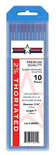 Image of TIG Welding Electrodes 2% Thoriated WT20 (EWTh-2) Red 1 /16 inch 10 Pack