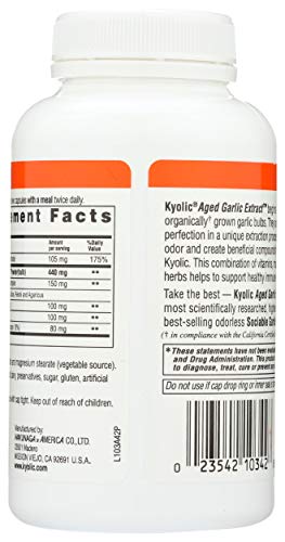 Kyolic, Garlic With Calcium And Vitamins, 200 Capsules #TOP1
