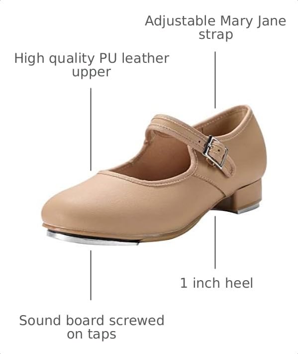 Image of Linodes Unisex PU Leather Easy Strap Tap Shoe Dance Shoes for Women and Men's Dance Shoes-608