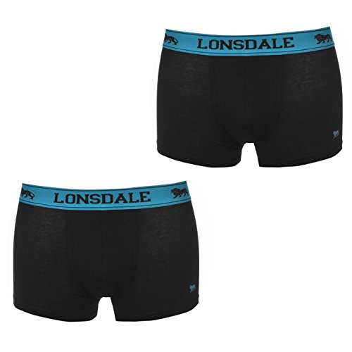 Lonsdale Garçon Lot De 2 Boxer Trunc sous-Vêtement Short Taille Élastique