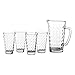 Leonardo Ciao Optic Getränke-Set, spülmaschinengeeignete Wasser-Gläser und Glas-Krug, 5er Set, 300 ml und 1200 ml, 028774