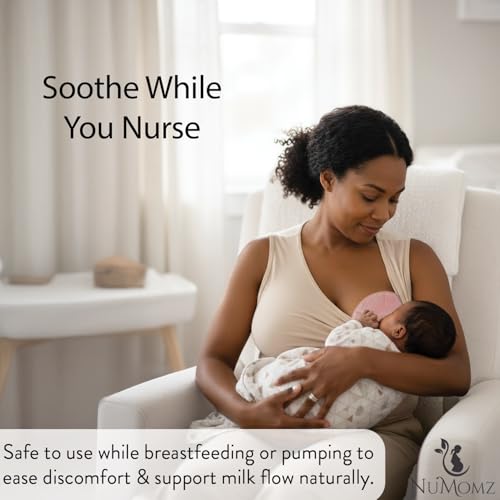 Image of Hot & Cold Breast Ice Packs, 2 Reusable Gel Breast Therapy Packs | Breastfeeding Essentials, Works with Most Pumps, Plush Fabric Side, Helps Relieve Engorgement and Encourage Flow
