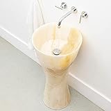 Gewicht: ca. 64,2 kg wohnfreuden Marmor Stand-Waschbecken Alpha 40x90 cm Creme rund Säulenwaschbecken
