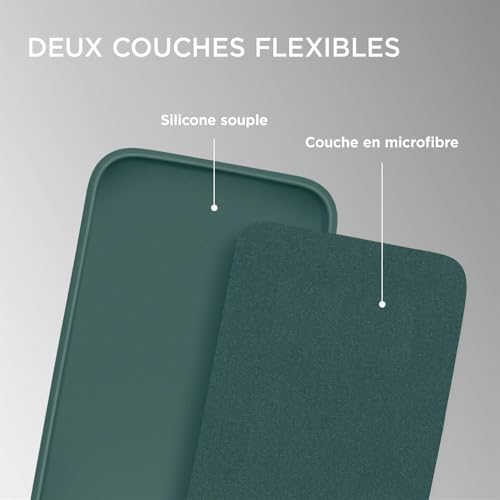 Coque silicone iPhone XR bleu pétrole mat double couche Oneflow - 3