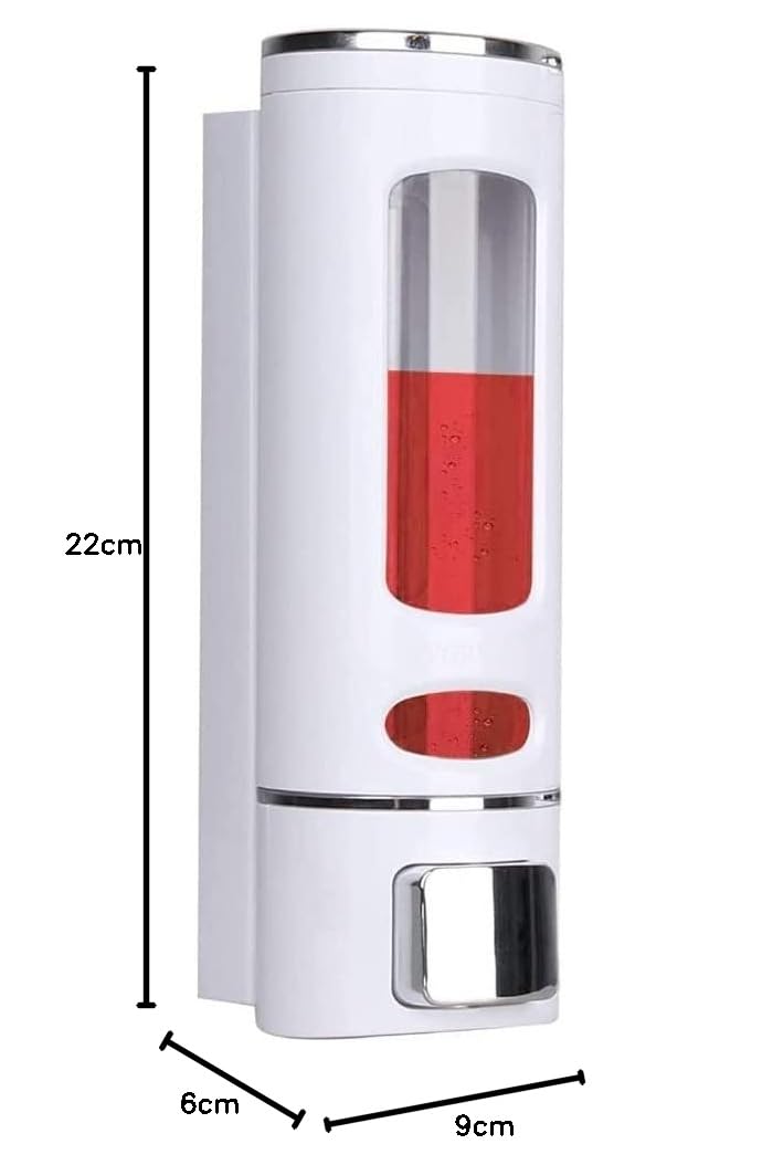 EVGREF Dispensador de jabón líquido para montar en la pared (400 ml, blanco) (paquete de 4)
