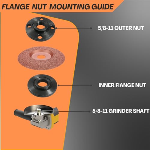 Image of Adjustable Angle Grinder Wrench & Nut Kit 5PCS, 5 /8-11 Lock Nut