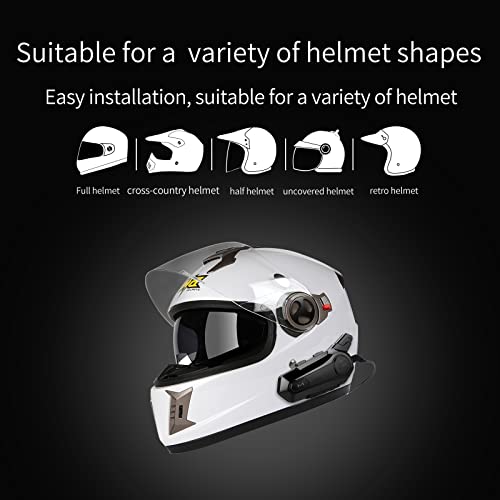 G G-Wei Motorcycle Bluetooth Helmet Headset E1,2 Riders Motorbike Intercom Headset With Cvc Noise Cancellation Stereo Music Ipx6 Waterproof For Modular And 3/4 Open Face Helmet #TOP2