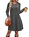OFEEFAN Long Sleeve Sweater Dresses for Women Casual Babydoll Maternity Fall Dresses for Women 2025 Winter Early Fall Fashion Clothing Deals School Teacher Outfits Dark Grey XL