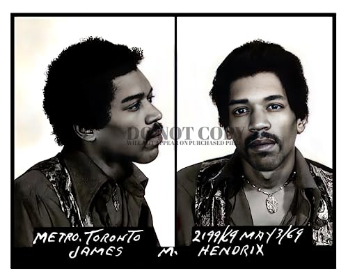 Photo de Jimi Hendrix Mugshot 1969 tirage poster art de collection retro