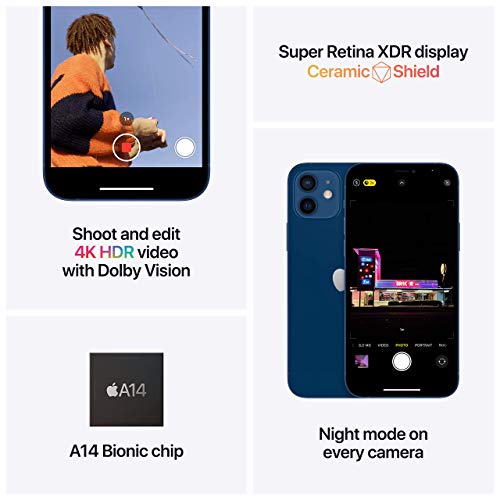 Image of New Apple iPhone 12 mini (64GB, Blue) [Locked] + Carrier Subscription (Renewed)