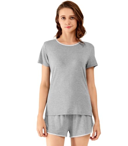 Image of WiWi Bamboo Viscose Womens Pajamas Cooling Sleepwear for Hot Flashes S-4X