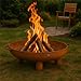 BBQ-Toro Feuerschale Ø 80 cm | Rostoptik | Outdoor Feuerstelle mit DREI Standbeinen und Zwei Griffen | Feuerschalen für den Garten, Brennschale, Garden Fire Pit, Fire Bowl, Feuerwanne