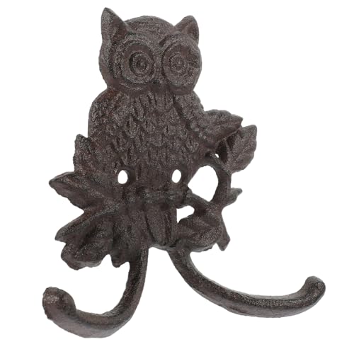 LIFKICH ヴィンテージ鋳鉄製フクロウ壁掛けフック 耐久性ある装飾用フック コート帽子鍵掛け ガーデン玄関廊下用実用的ウォールハンガー