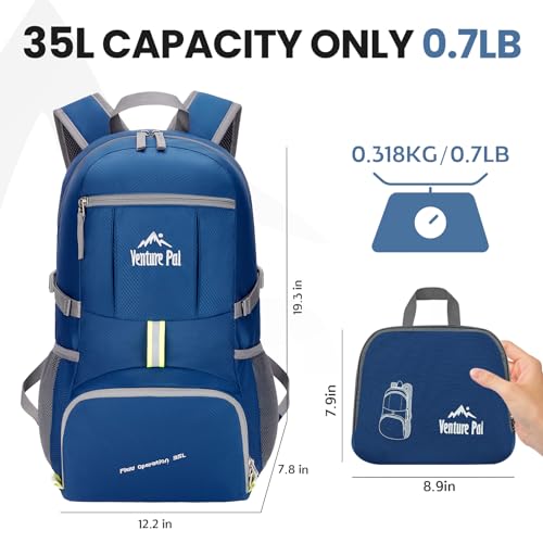 Venture Pal 35L Ultralight Lightweight Packable Foldable Travel Camping Hiking Outdoor Sports Backpack Daypack - Thumbnail 5