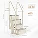 VINGLI Pool Ladder Heavy-Duty Safety Step for Above Ground Pools Stair Entry System with Handrails, Beige and Grey (Beige &Gray, 4 Steps)