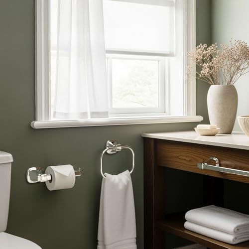 Image of Gatco 5512PN Beverly Towel Ring | Elegant Hand Towel Holder for Bathroom | Luxury Design, Heavy Duty Metal | Polished Nickel Finish