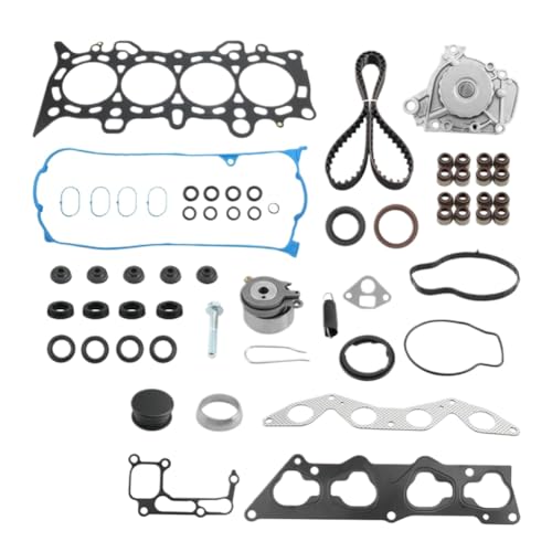 Pieza del motor Juego de juntas de cabeza completa Kit de correa de distribución Bomba de agua 1.7 L L4 GAS D17A1 Compatible con 01-05 Civic LX DX 1.7L HS26236PT
